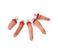 Bristol Novelty GJ406 5 Bloody Fingers Realistic Halloween Prop Set, Red/Beige, One Size