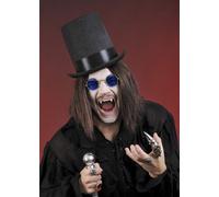 Bristol Novelty Gothic Vampire Black Stovepipe Top Hat