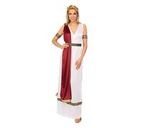 Women's White & Red Greek Goddess Costume Set (Medium) - Perfect for Themed Parties, Dress Up Events, World Book Day, Cosplay, & More Halloween Halloween