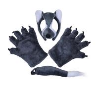 Bristol Novelty Kids/Children Unisex Three Piece Wolf CostumOne Size Grey/White