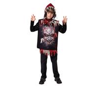 Bristol Novelty Kids Devil Tabard And Hood - Black/Red - M - Black/Red