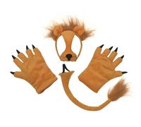 Bristol Novelty Kids Lion Mask Tail And Paws Costume Accessories Set - Brown - One Size - Brown