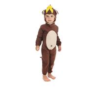 Bristol Novelty Kids Monkey Costume Set - Brown/Cream - 7-8 Years - Brown/Cream