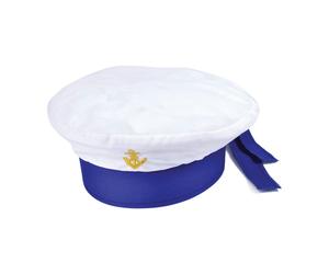 Bristol Novelty Kids Sailor Hat - White/Blue - One Size - White/Blue