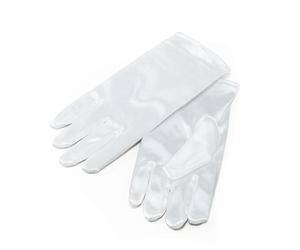 Bristol Novelty Kids Satin Feel Gloves (1 Pair) - White - One Size - White - 95% Nylon/5% Elastane