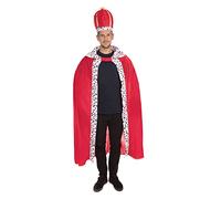 Elegant Red King Robe & Hat Costume Set for Adults - Perfect for Parties, Cosplay, Coronation, Historical, Royalty, World Book Day, & Special Events