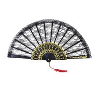 Bristol Novelty Lace Fan - Black - Black - One Size