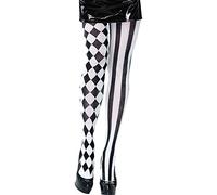 Bristol Novelty Ladies Harlequin Tights Hat – Black & White – One Size UK