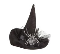 Bristol Novelty Ltd – Witch Hat on Headband MD227 – Women's Black/White, One Size (Halloween)