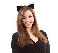 Bristol Novelty MD228 Cat Ears on Headband, Womens, Black, One Size