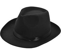 Bristol Novelty Men's 1920's Godfather Fancy Dress Party Felt Wool Gangster Pimp Hat Black UK