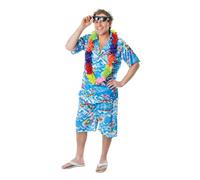 Bristol Novelty Mens Hawaiian Shirt And ShortsOne Size Blue BN344