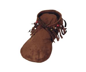 Bristol Novelty Mens Hippie Leather Moccasins9-11 UK Brown BN1766