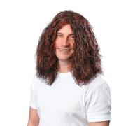 Bristol Novelty Mens Hippy Wig - Brown/Black - One Size - Brown/Black