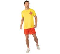 Bristol Novelty Mens Lifeguard Costume - Yellow/Red - Yellow/Red - XL
