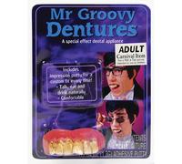 Bristol Novelty Mens Mr Groovy Teeth Miscellaneous Disguises Male Halloween Costume Md094 white