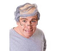 Bristol Novelty Mens Nearly Bald Man Wig - Grey - One Size - Grey