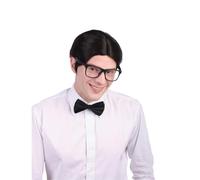 Bristol Novelty Mens Nerd Wig - Black - Black - One Size