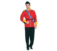 Bristol Novelty Mens Royal Prince Costume - Red/Blue/Gold - Red/Blue/Gold - One Size