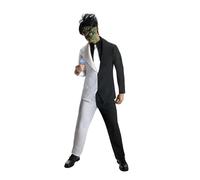 Bristol Novelty Mens Two Face Costume - Grey/Black/White - Grey/Black/White - XL
