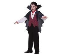 Bristol Novelty Mens Vampire Costume - Black/Red/White - 5-6 Years - Black/Red/White