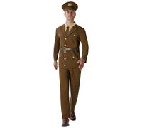 Bristol Novelty Mens WWI Soldier Costume - Green - XL - Green