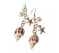 Bristol Novelty Mermaid Earrings - Gold/White - One Size - Gold/White