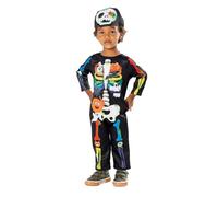 Unisex Mini Bones Skeleton Halloween Spooky Fancy Dress Toddler Kids Costume