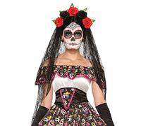 Forum Novelties Bristol Novelty 74922 Halloween Day of the Dead Veil, Multicoloured, One Size Halloween Halloween