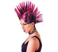 Bristol Novelty Pink & Black Female Mohican Wig, Adult Fancy Dress Accessory