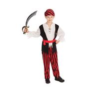 Boys 4 Piece Red Black Pirate Party World Book Day Week Halloween Carnival Fancy Dress Costume Outfit 4-12 yrs (10-12 years)