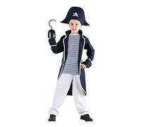 Bristol Novelty Pirate Captain Costume (L) Childs Age 7 - 9 Years, White Halloween Halloween