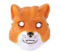 Bristol Novelty PM163 Fox Mask Pack of 1 Plastic, Unisex-Adult, Orange/White, One Size