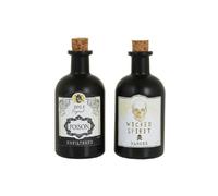 Bristol Novelty Poison Bottles (Pack Of 2) - Black/White - Black/White - One Size