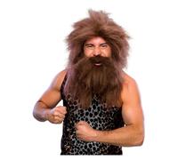 Bristol Novelty Pre-Historic Caveman Beard & Wig SetOne Size Brown BN5281