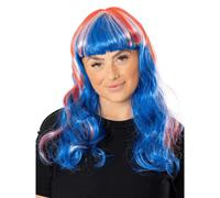 Bristol Novelty Union Jack Wig - Blue/Red/White - Blue/Red/White - One Size