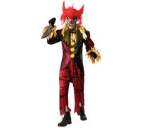Bristol Novelty Unisex Adult Crazy Clown Costume - Red/Black - Red/Black - Standard