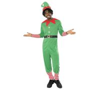 Bristol Novelty Unisex Adult Elf Costume - Green/Red/White - Green/Red/White - M