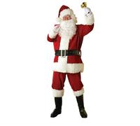 Bristol Novelty Unisex Adult Regal DLX Santa Claus Plush Costume - Red/White - Red/White - One Size