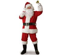 Bristol Novelty Unisex Adult Santa Claus Plush Costume - Red/White - Red/White - One Size
