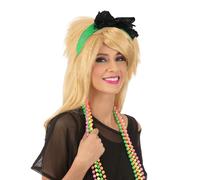 Bristol Novelty Unisex Adults 80s Lace Headband - Green - Green - One Size