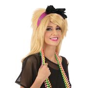 Bristol Novelty Unisex Adults 80s Lace Headband - Pink - Pink - One Size