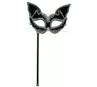 Bristol Novelty Unisex Adults Cat Mask On Stick - Black - Black - One Size