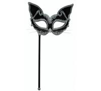 Bristol Novelty Unisex Adults Cat Mask On Stick / One Size Black BN1223