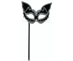 Bristol Novelty Unisex Adults Cat Mask On StickOne Size Black BN1223