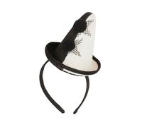 Bristol Novelty Unisex Adults Clown Pierrot Hat On Headband - Black/White - One Size - Black/White