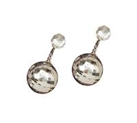 Bristol Novelty Unisex Adults Disco Ball Earrings - Silver - One Size