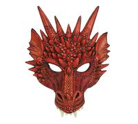 Bristol Novelty Unisex Adults Dragon Mask - Red - Red - One Size