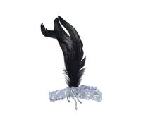 Bristol Novelty Unisex Adults Feather headband - Silver/Black - Silver/Black - One Size