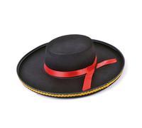 Bristol Novelty Unisex Adults Felt Spanish Hat - Black/Red - One Size - Black/Red